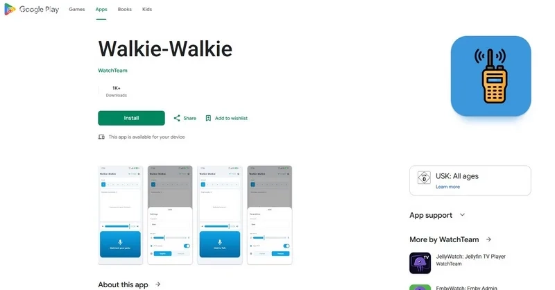 برنامه Walkie Walkie