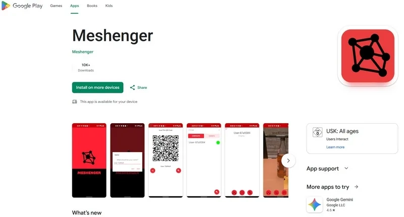Meshenger، بهترین گزینه بدون اینترنت