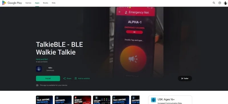 اپ واکی تاکی رایگان TalkieBLE