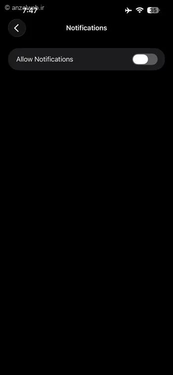 گزینه Allow Notifications