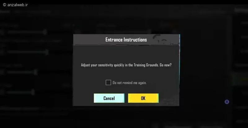 گزینه Adjust in Training ground