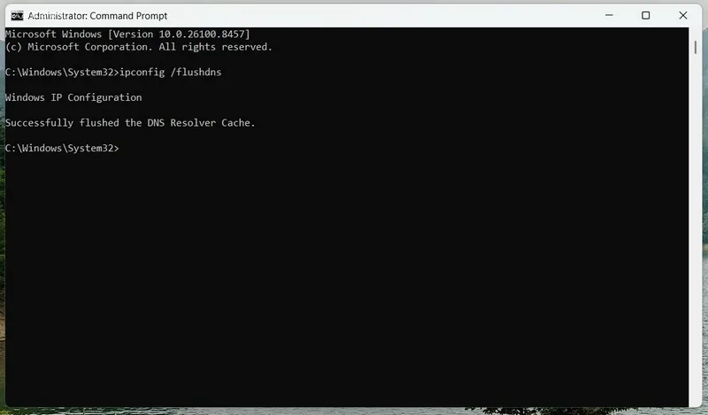 فلش دی ان اس ipconfig /flushdns