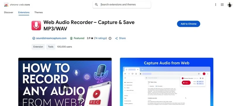 ضبط صدا در کروم با افزونه Web Audio Recorder