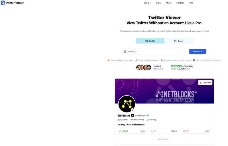 مشاهده پست های ایکس با&nbsp;Twitter Viewer