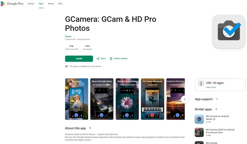 برنامه معروف GCamera