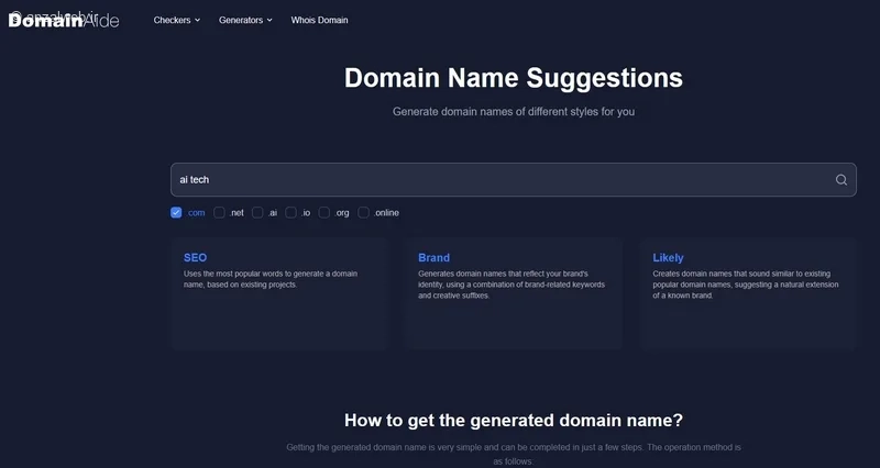 پیشنهاد اسم دامنه در سبک&zwnj; های مختلف DomainAide