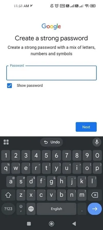 تعیین رمز عبور دلخواه