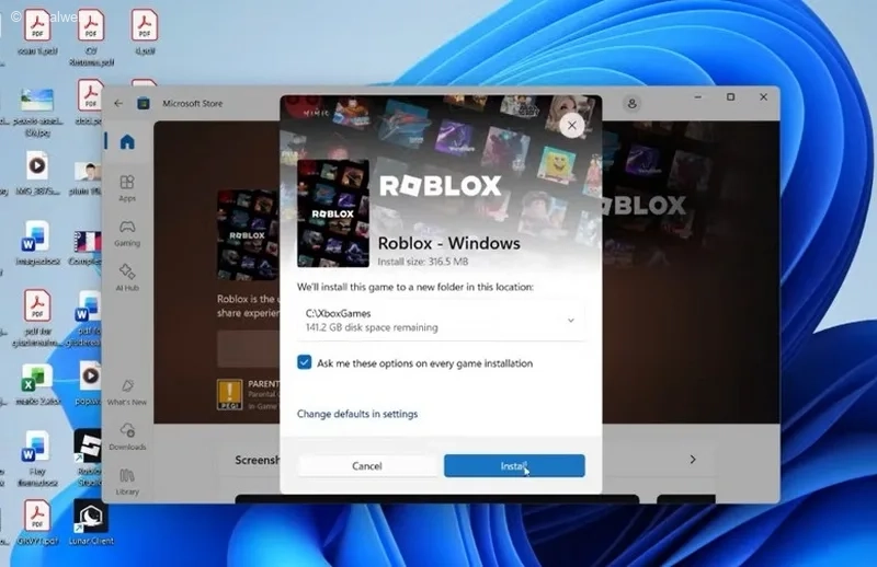 Roblox در استور مایکروسافت