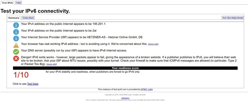 سایت Test-ipv6